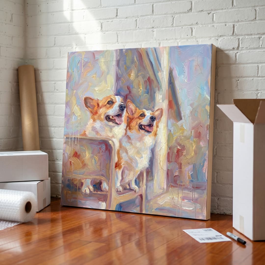 Timeless custom pet portrait on canvas