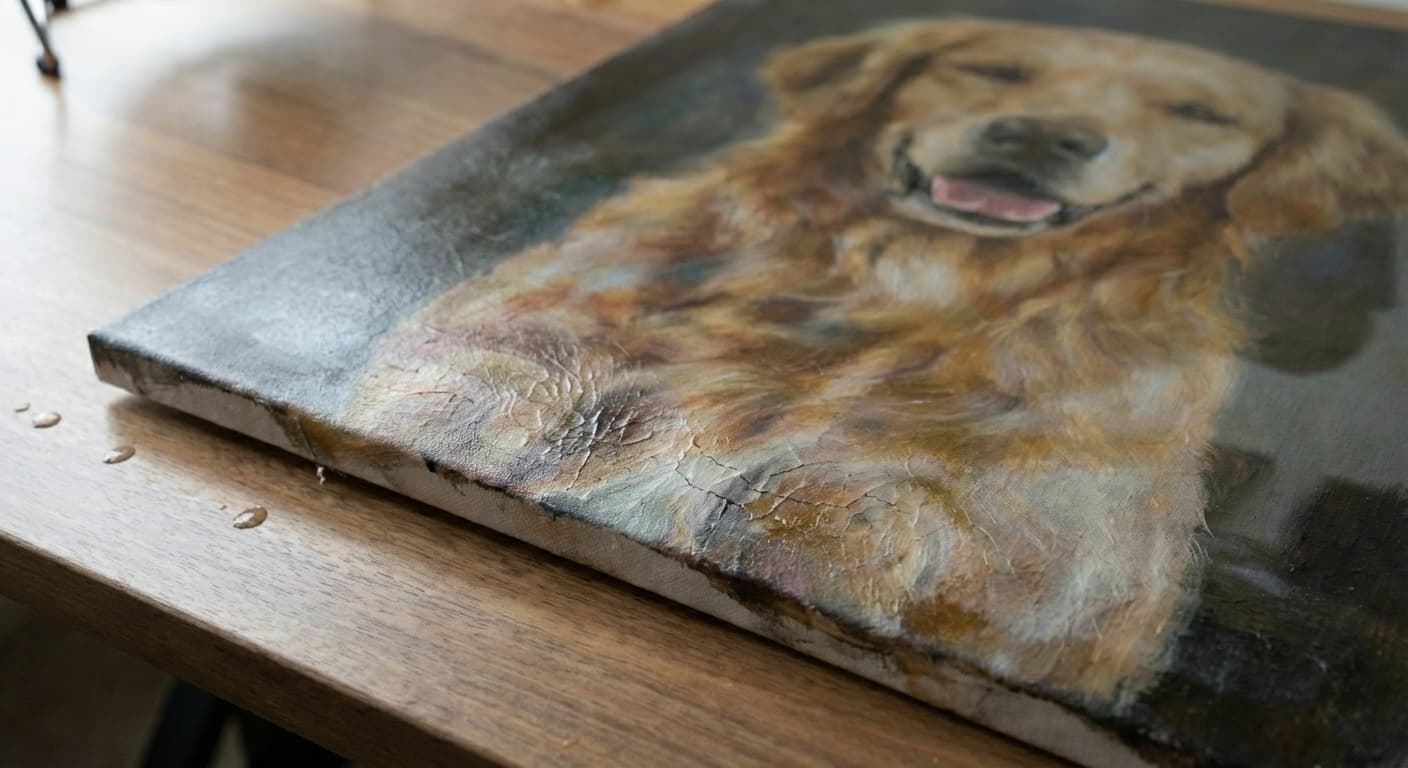 Drying artwork flat after water exposure