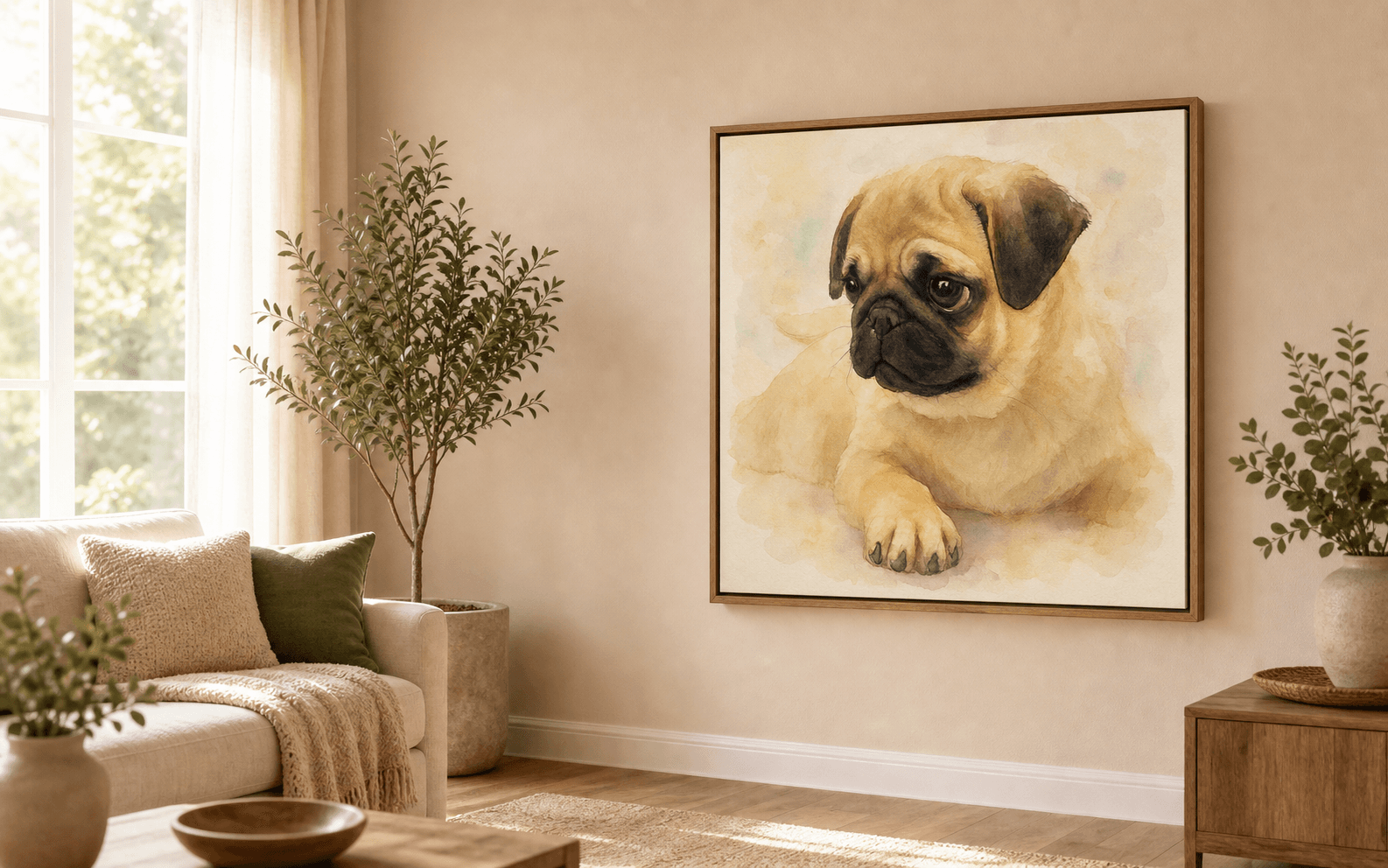 Watercolor pet portrait style preview