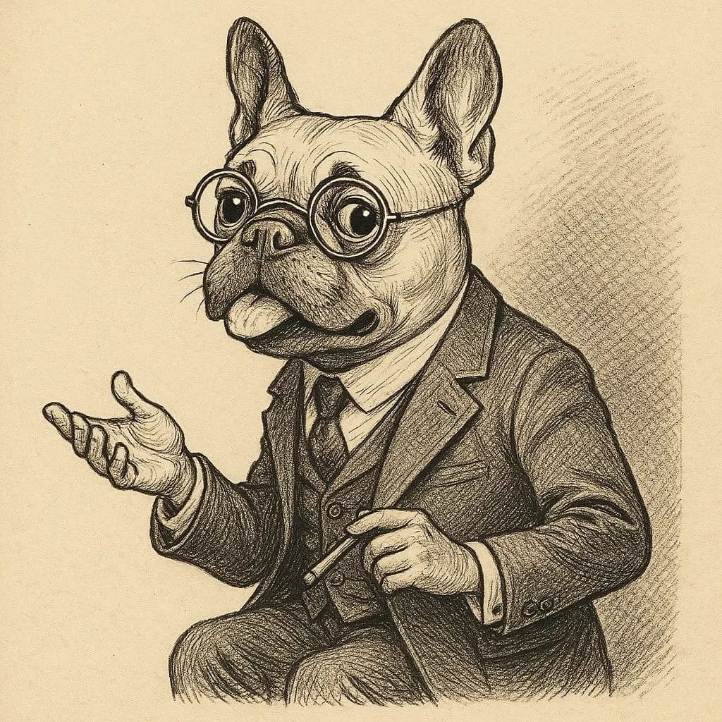 Close-up of vintage ink caricature portrait details