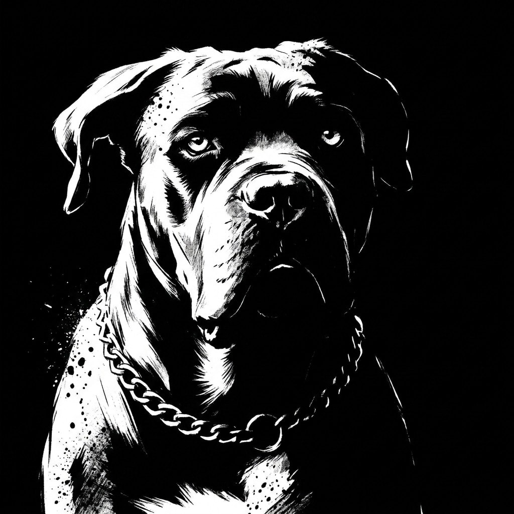 Custom Pet Portraits with Dark Backgrounds Example