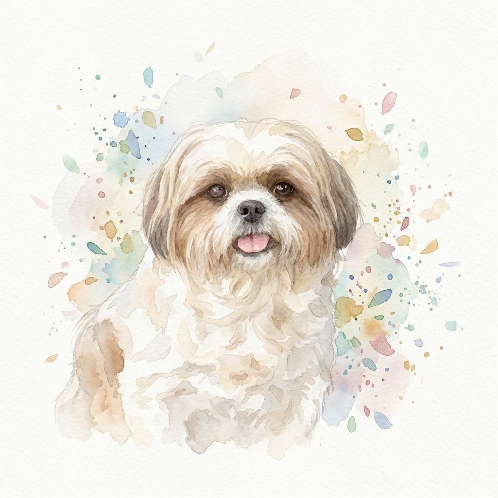 Colorful Custom Watercolor Pet Portraits Example