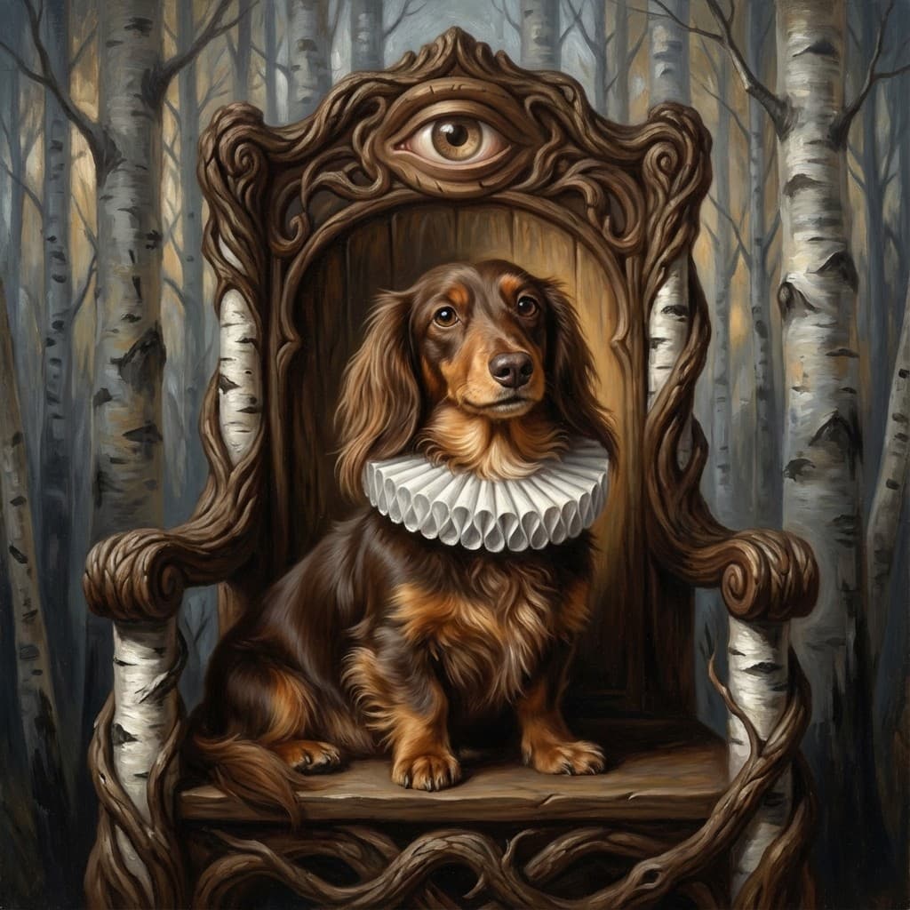 Surreal allegorical pet portrait