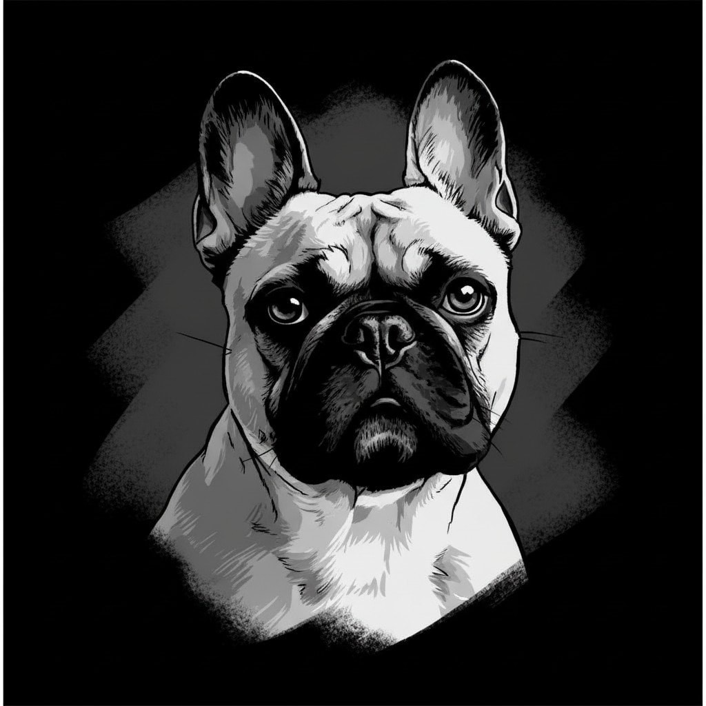 Custom Pet Portraits with Dark Backgrounds Example