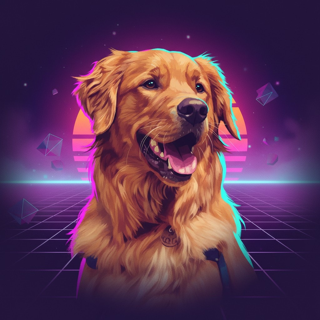 Retro Synthwave Pet Portraits Example