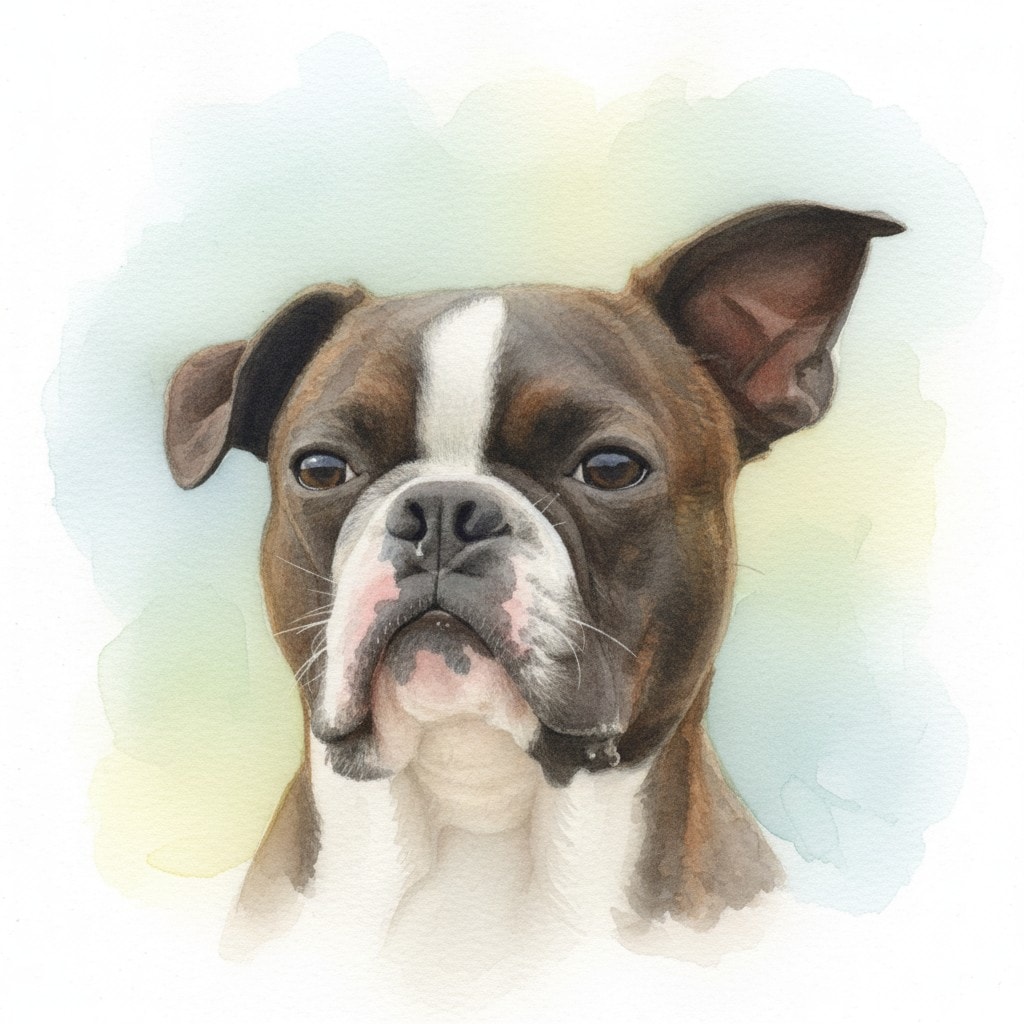 Colorful Custom Watercolor Pet Portraits Example