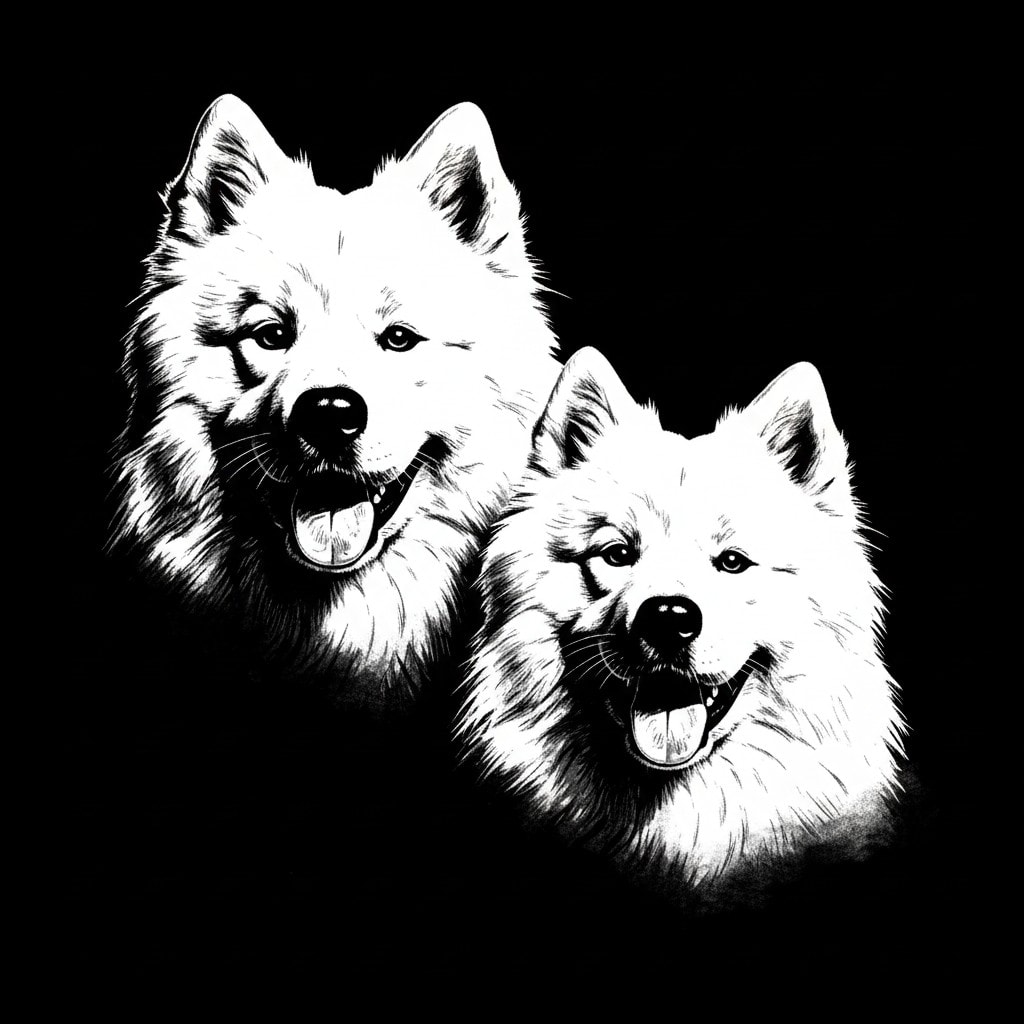 Custom Pet Portraits with Dark Backgrounds Example