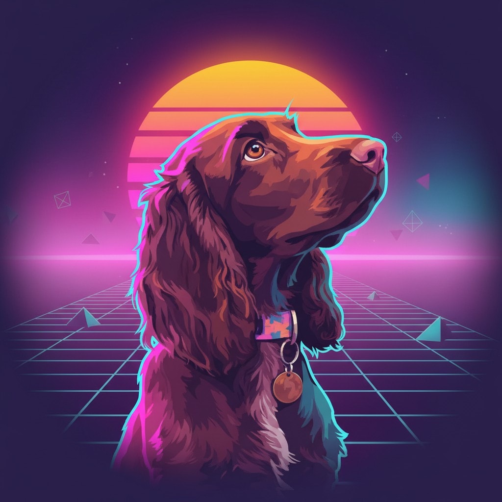 Retro Synthwave Pet Portraits Example